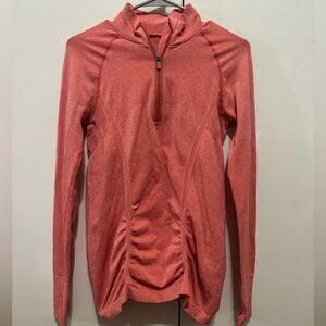 Athleta Half Zip Coral Top